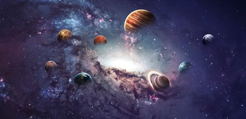 A picture of the nine planets is seen here