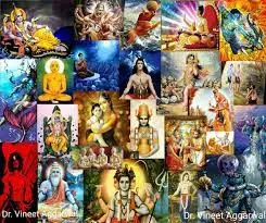 A collage of Hindu gods