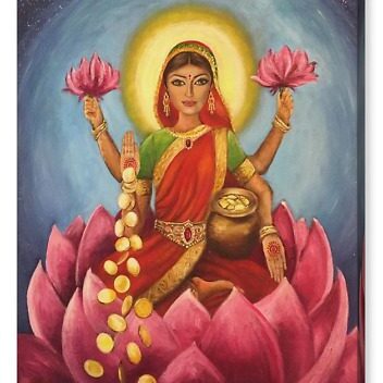 A modern picture of Lakshmi is seen here