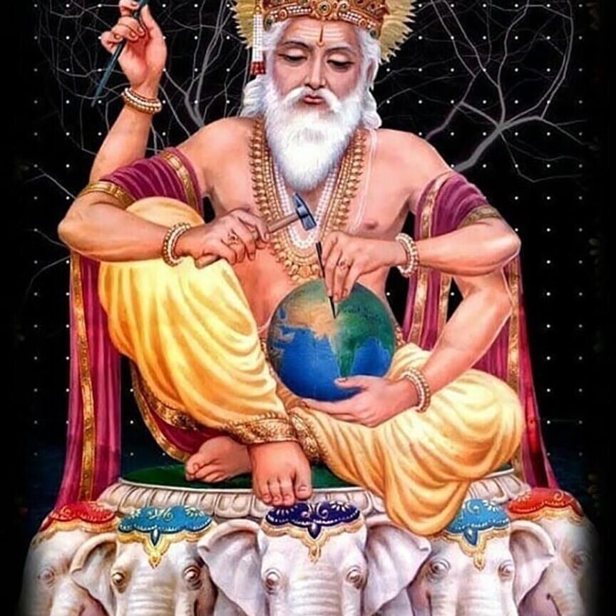 A photo of Vishwakarma is seen in the image