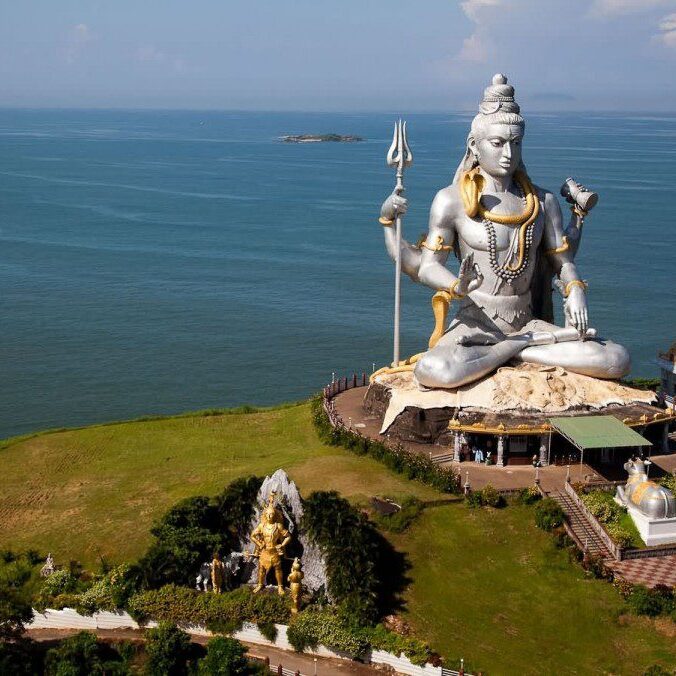 A monument of Shiva near the sea