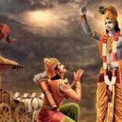 An image from the Gita with Krishna and Arjun